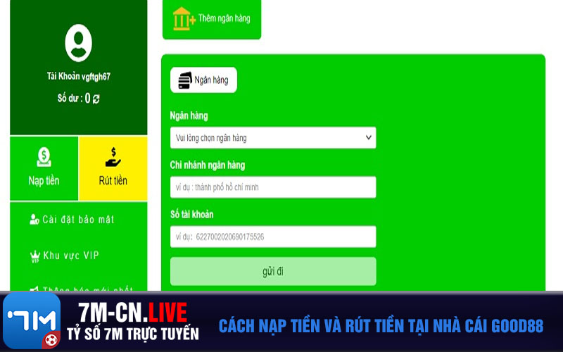 god88 2 Hướng dẫn cách nạp tiền và rút tiền tại nhà cái Good88