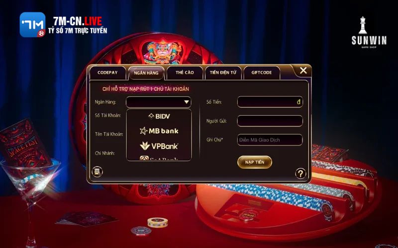 7m 15 Lưu ý quan trọng khi nạp tiền Sunwin